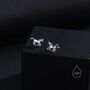 Sterling Silver Unicorn Stud Earrings, thumbnail 2 of 9