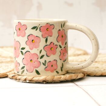 Ceramic Mug With Hand Painted Floral Pattern Made To Order, 3 of 6