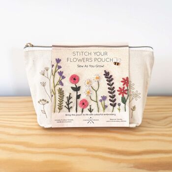 Stitch Your Flowers Zip Pouch Diy Kit, 4 of 7