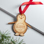 Personalised First Christmas Wooden Penguin Decoration, thumbnail 1 of 1