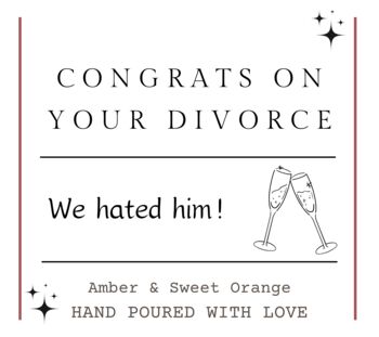Funny Congratulations On Divorce Candle Gift For Friend, We Hated Him, 3 of 5