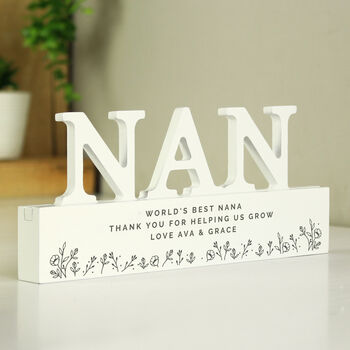 Personalised Floral Wooden Nan Ornament, 5 of 5