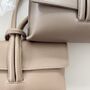 Leather Clutch Crossbody Bag With Knot Handle And Strap, thumbnail 12 of 12
