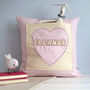 Personalised Pocket Cushion Gift For New Baby Girl, Christening Or Birthday, thumbnail 8 of 12