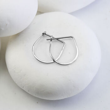 Teardrop Hoop Earrings In Sterling Silver, 5 of 7