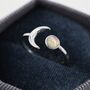 Sterling Silver Opal And Moon Ring, thumbnail 2 of 12