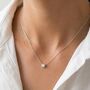 Solitaire Diamond Necklace Silver, thumbnail 1 of 8