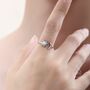 Sterling Silver Opal Moon And Sun Open Ring, thumbnail 4 of 10