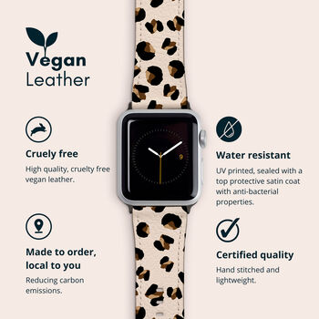 Leopard Vegan Leather Apple Watch Band, 2 of 6