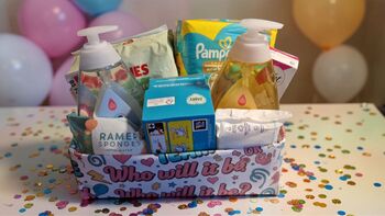 Gender Reveal Wrapping Paper – Set Of Two A3 Sheets – Baby Shower Gift Wrap | Team Pink Or Blue, 3 of 3