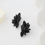 Black Leaf Crystal Stud Earrings, thumbnail 3 of 3