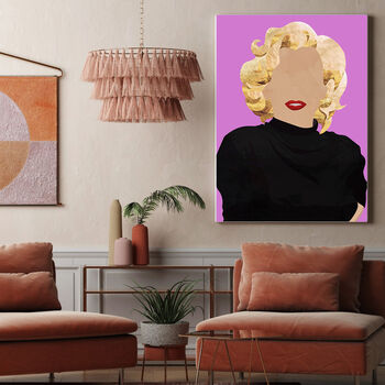 Pink Faceless Marilyn Monroe Portrait Wall Art Print, 2 of 3