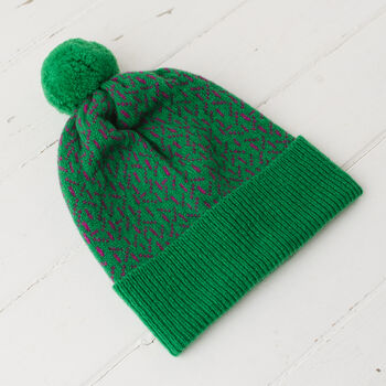 Lambswool Knitted Scatter Pom Pom Hat, 12 of 12