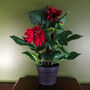 Artificial Dhalia Flowering Plant Red, thumbnail 1 of 4