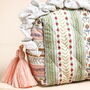 Small Sage And Pink Vintage Floral Quilted Wash Bag, thumbnail 4 of 5