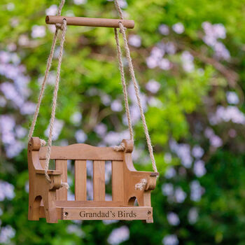 Personalised Garden Swing Hanging Bird Feeder, 3 of 8