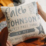 Personalised Birth Sign Announcement Cushion, thumbnail 1 of 6