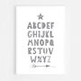 Alphabet Grey Scandi Nursery Print, thumbnail 4 of 5