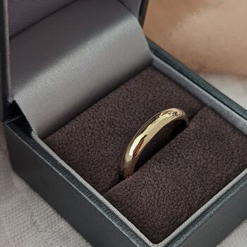 Personalised 9ct Gold D Shape Wedding Ring, 5 of 6