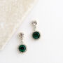 Emerald Green Swarovski Crystal Snow Drop Earrings, thumbnail 6 of 6