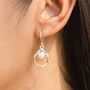 Molten Sterling Silver White Pearl Drop Earrings, thumbnail 1 of 7