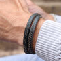 Personalised Men's Ruthenium Clasp Wrap Bracelet, thumbnail 2 of 6
