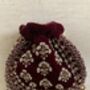 Maroon Velvet Handcrafted Luxury Potli/Wrist Bag, thumbnail 9 of 10