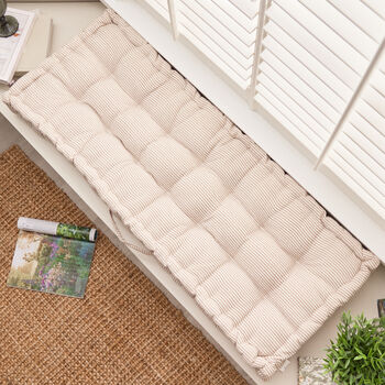 Riseley Cotton Stripe Bench Cushion, 3 of 6