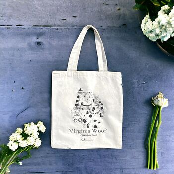 Virginia Woolf Classic Literary Dog Tote Shopper Bag, 3 of 4