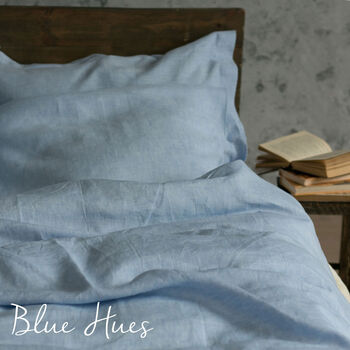 King Size Linen Bedding Set Linen Pillowcases, 8 of 12