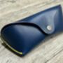 Personalised Dark Blue Leather Glasses Case, thumbnail 10 of 12