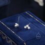 Sterling Silver Tiny Star Shape Cz Trio Stud Earrings, thumbnail 3 of 11