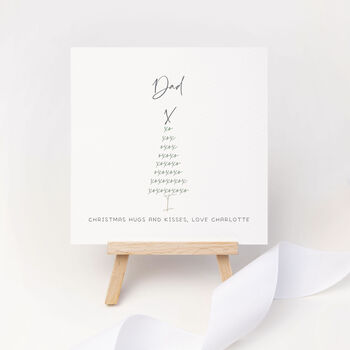 Personalised Christmas Hugs Kisses Card For Daddy/Dad, 3 of 4