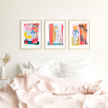 Colourful Abstract Leaf Print Set – Vibrant Modern Wall Art Trio, 4 of 12