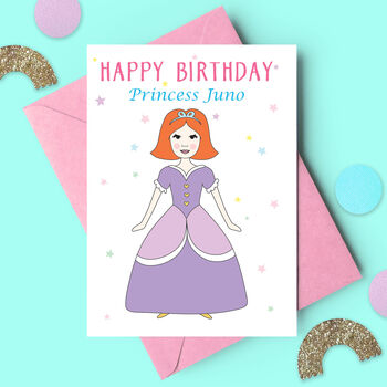 Princess Personalised Birthday Card, 3 of 4