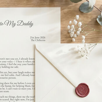 A Letter To My Daddy From The Bump Personalised Keepsake, 6 of 10