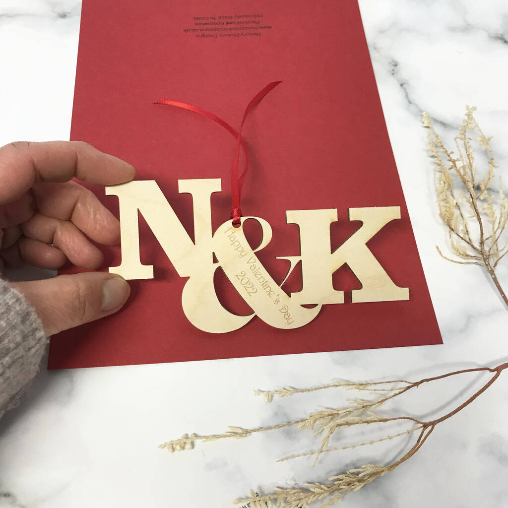 Personalised Valentines Entwined Letters Card By Hickory Dickory