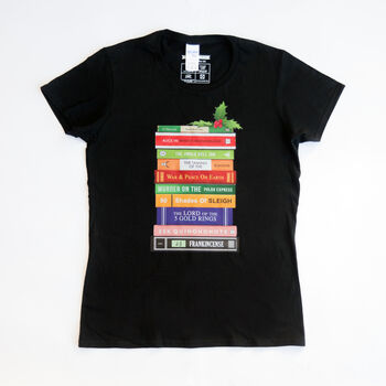 Funny Book Puns Ladies Christmas T Shirt, 3 of 5