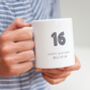 16th Birthday Mug With Personalised Name, thumbnail 1 of 3