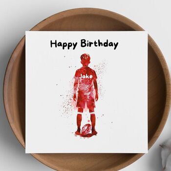 Rugby Boy Personalised Birthday Card, 2 of 6