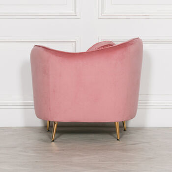 Pink Velvet Armchair With Cushion, 4 of 4