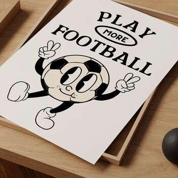 Play More Football Retro Print, 5 of 6