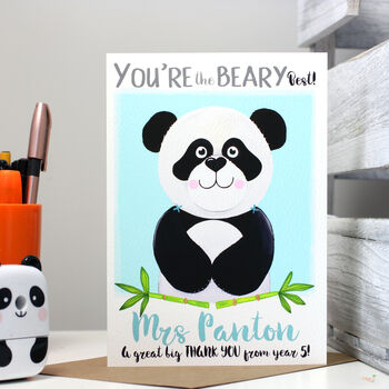 Personalised Panda Thank You Teacher Card, 6 of 9