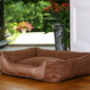 Luxury Quilted Dog Bed With Faux Leather, thumbnail 2 of 7