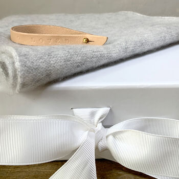 Cashmere Wrap With Personalised Leather Band, 6 of 12