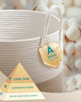 Kids Laundry Basket Cotton Rope Hamper, 3 of 6
