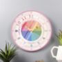 Personalised Crayon Tell The Time Childs Wall Clock, thumbnail 4 of 8