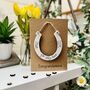 Personalised Wedding Card Horseshoe Wooden Keepsake, thumbnail 4 of 4
