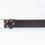 Handmade Men's English Leather Dark Brown Belt 35mm Wide, thumbnail 5 of 9