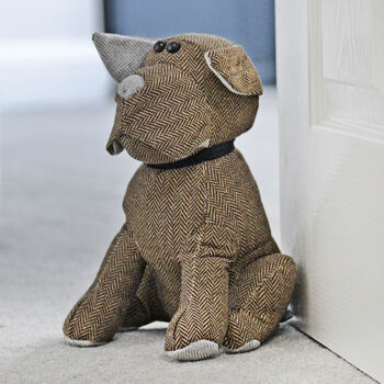 Luxury Brown Terrier Dog Padded Doorstop, 2 of 3